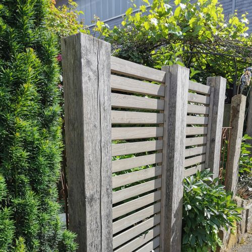 Rhombusleisten als Sichtschutz/ Gartenzaun